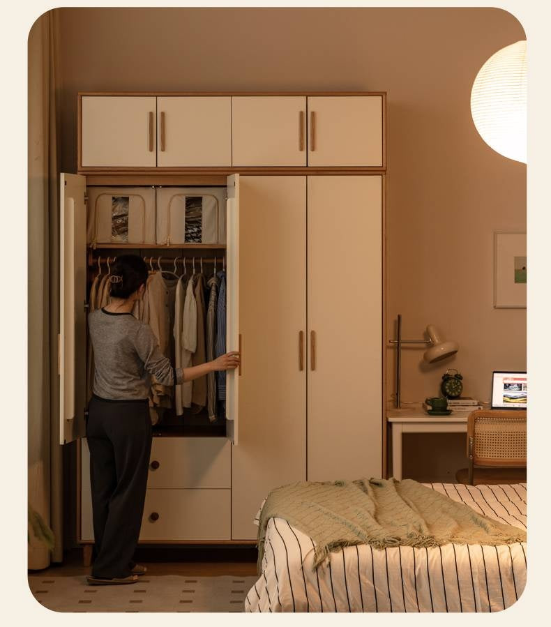 Oak Solid Wood Modern Wardrobe.