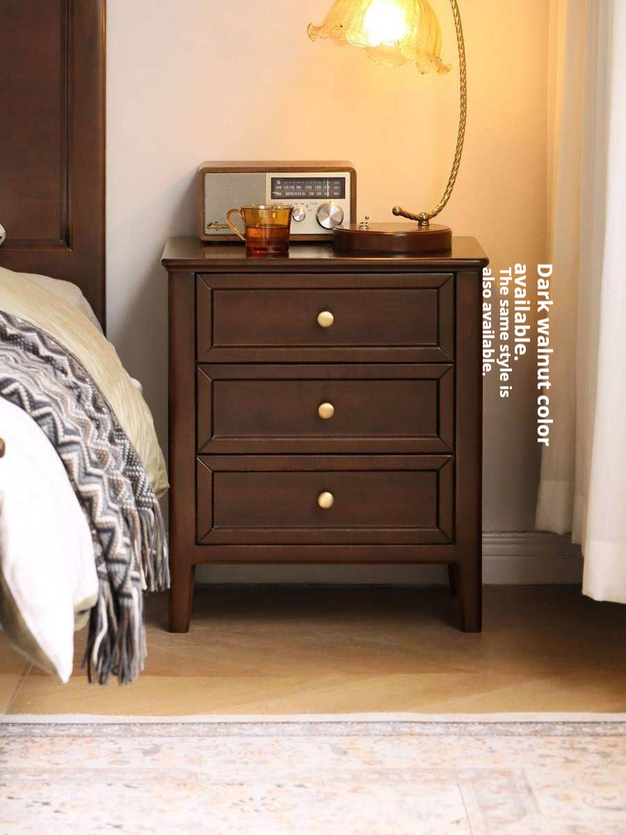 Black Walnut Solid Wood Nightstand.