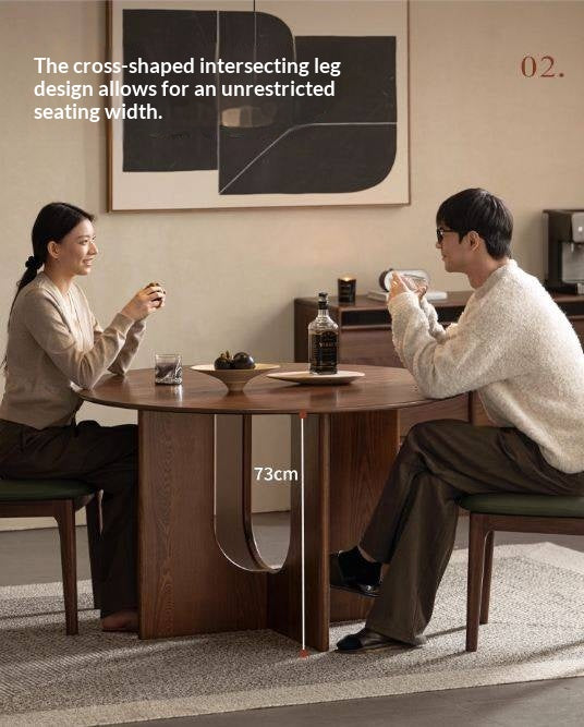 Ash Solid Wood Round Dining Table