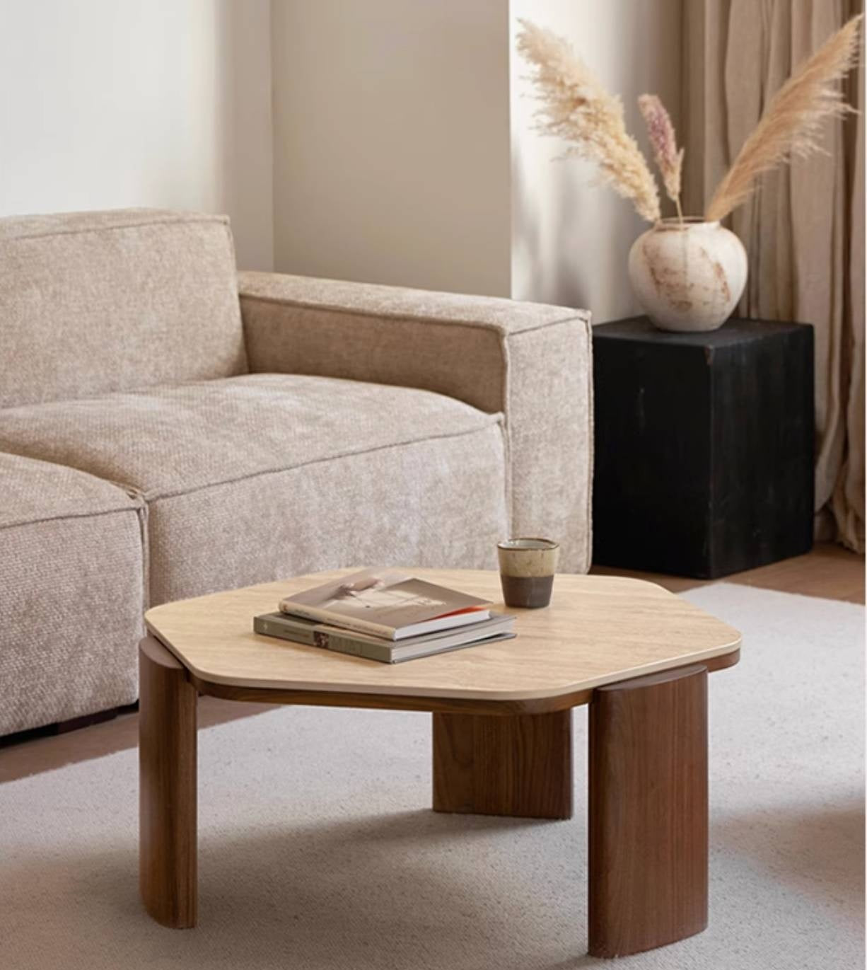 Ash Solid Wood Wabi-Sabi Style Coffee Table