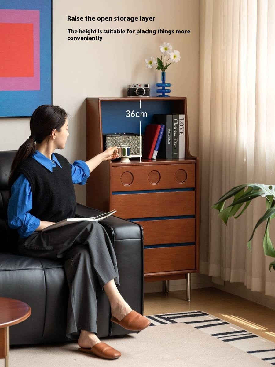 Poplar Solid Wood Middle-Age Edge Cabinet Storage.