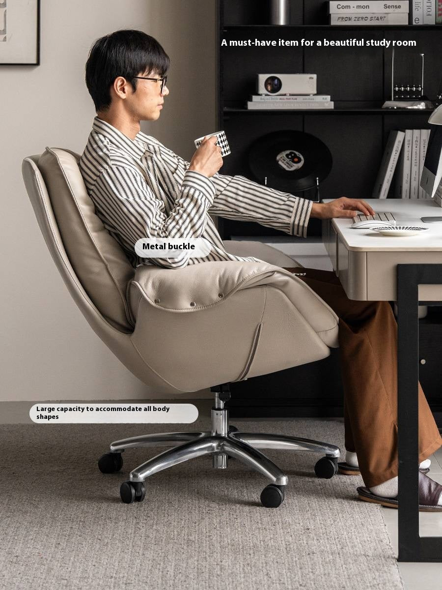 Leather Leisure Rotating Office Armchair