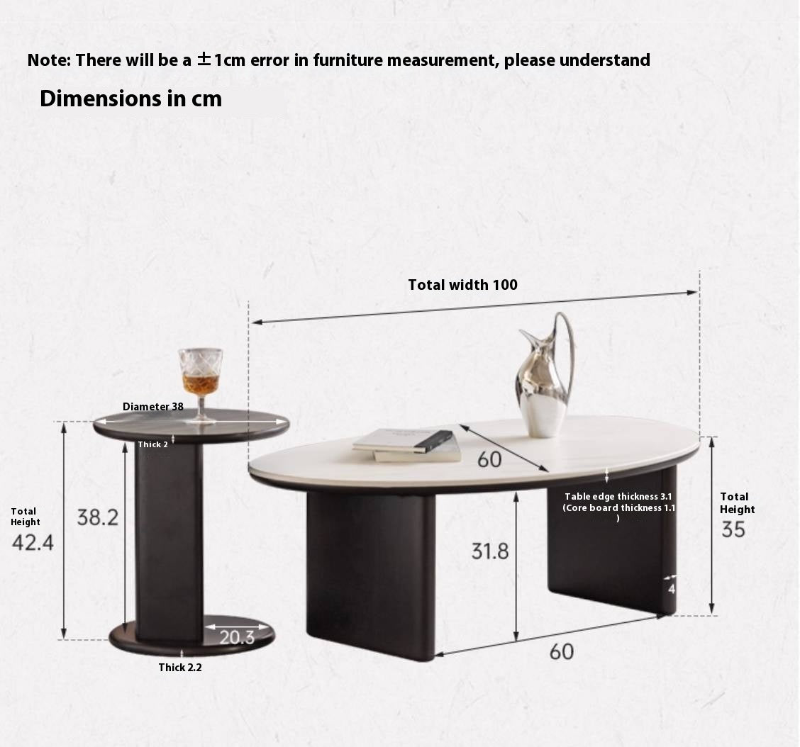 Oak, Ash Solid Wood Rock Slab Coffee Table Combination