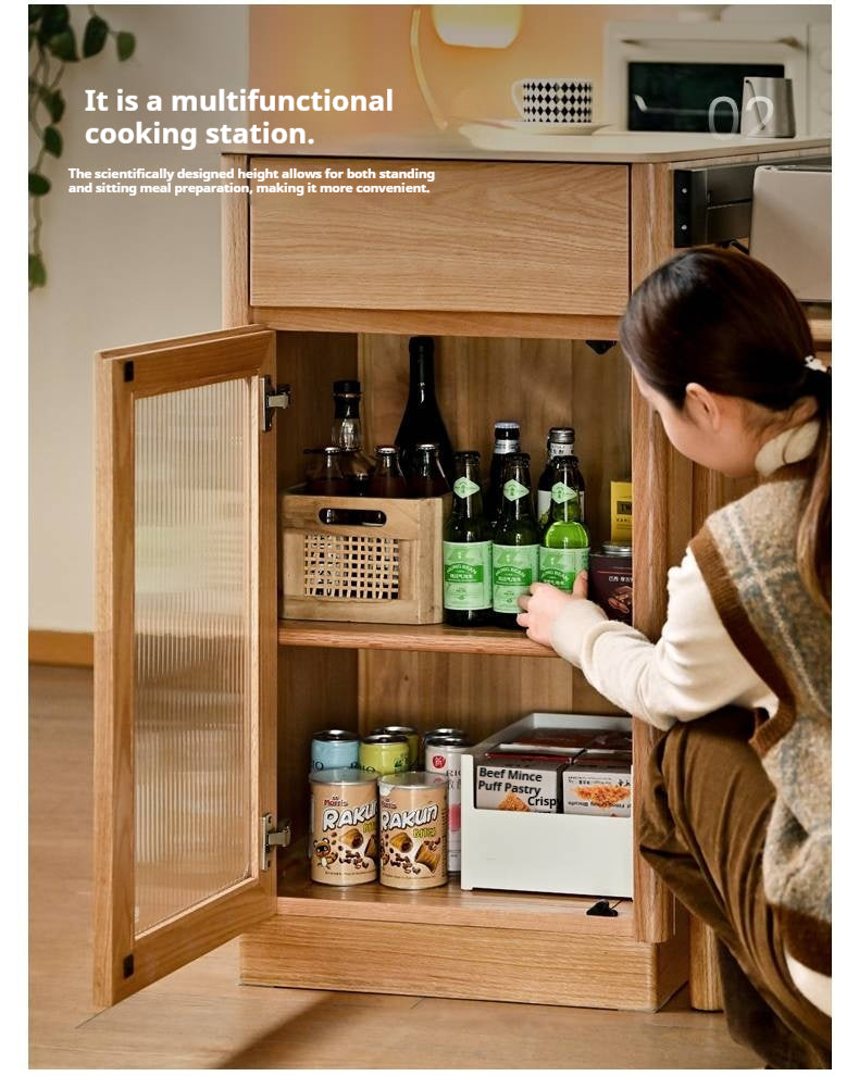 Oak, Beech Solid Wood Modern Rock Plate Island Table