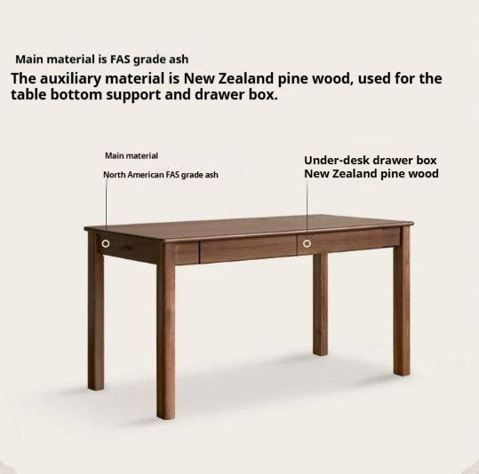 Ash Solid Wood Modern Writing Desk