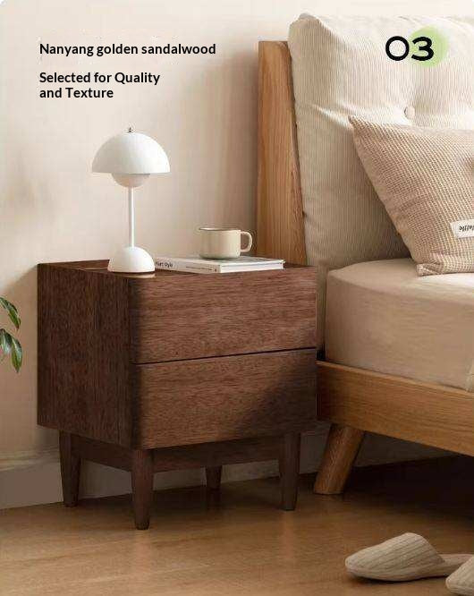 Ash, Oak, White Ash, White Oak, Sandalwood Solid Wood White Wax Small Nightstand