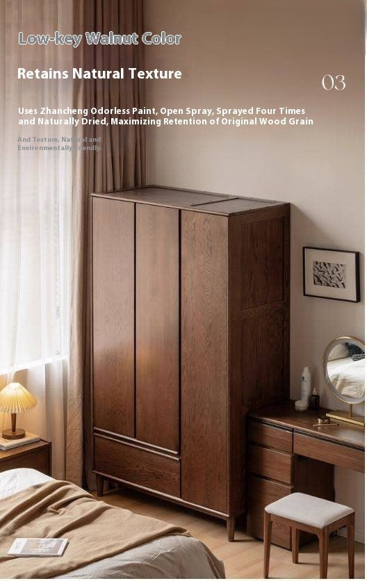 Oak Solid Wood Modern Off-Floor Wardrobe.