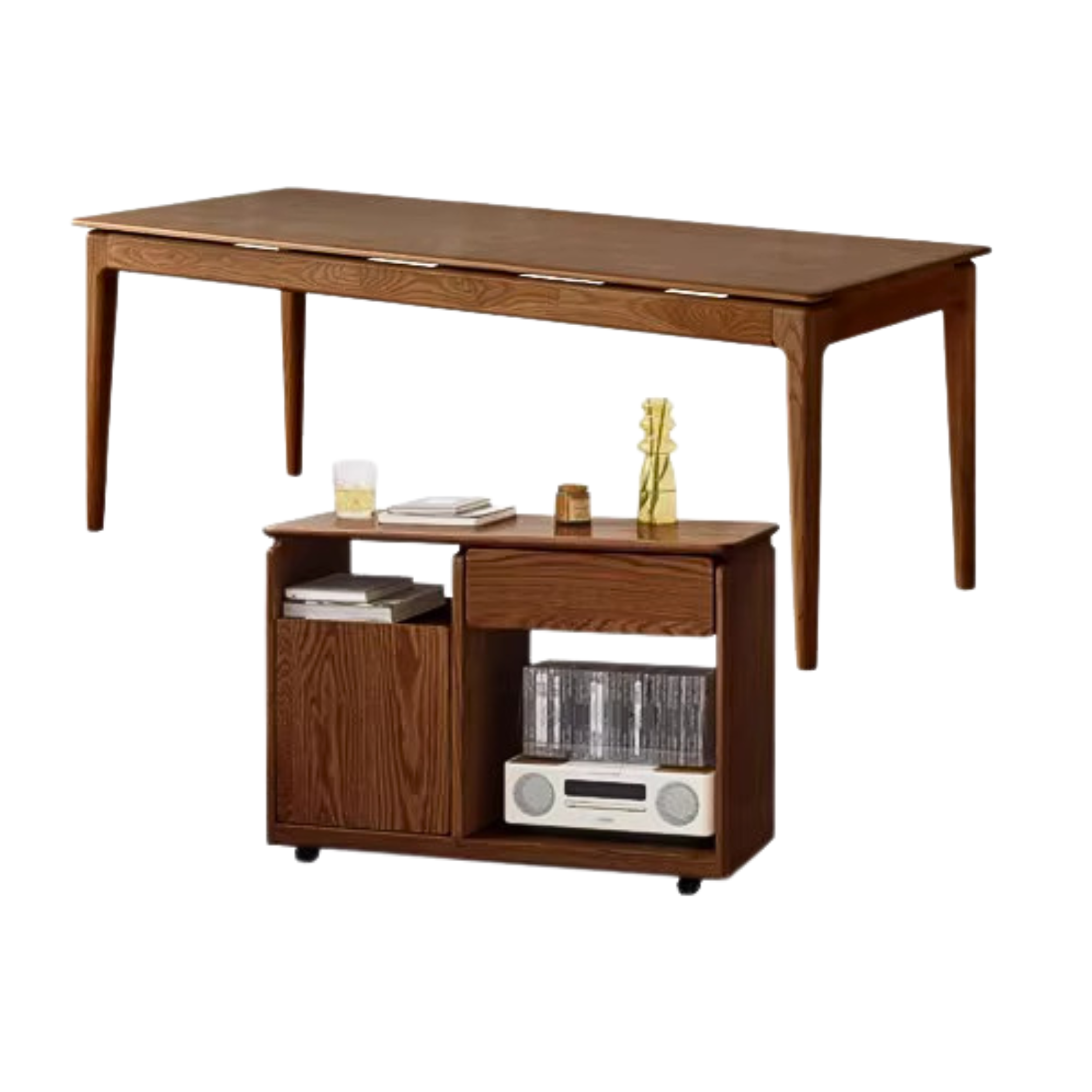 Black Walnut, Ash, Oak, Sandalwood Solid Wood Office Desk, Long Table