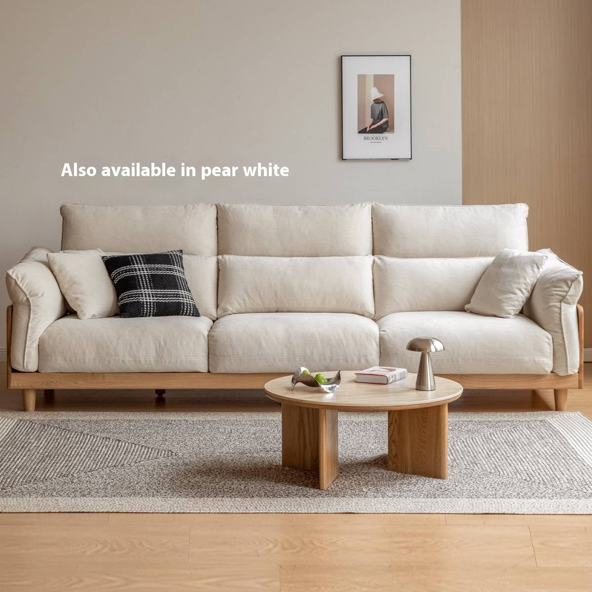 Oak Solid Wood high-back sofa