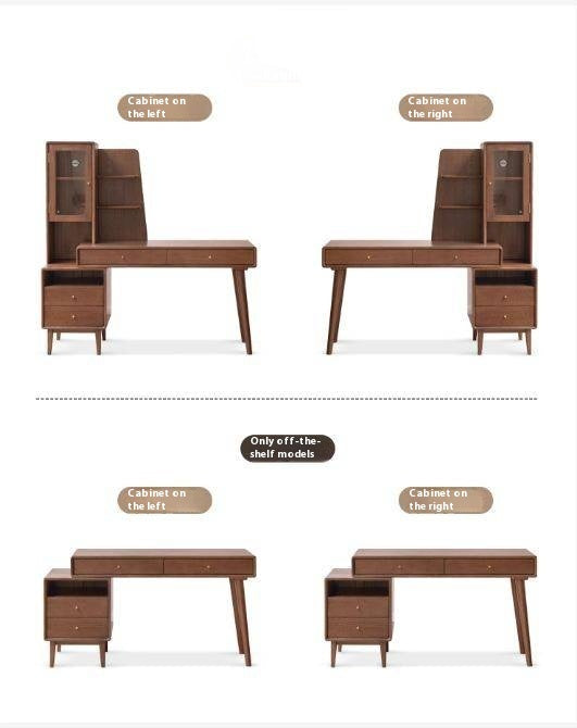 Oak Solid Wood Retractable Computer Desk
