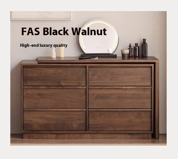 Black Walnut, Sandalwood Solid Wood Light Luxury Vanity Table.