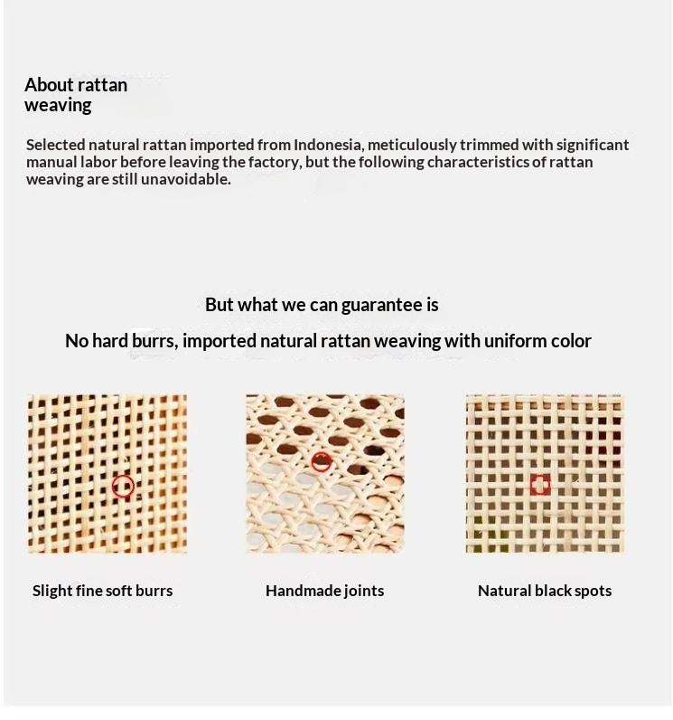 4 pcs Oak Solid Wood Back Rattan Dining Chair