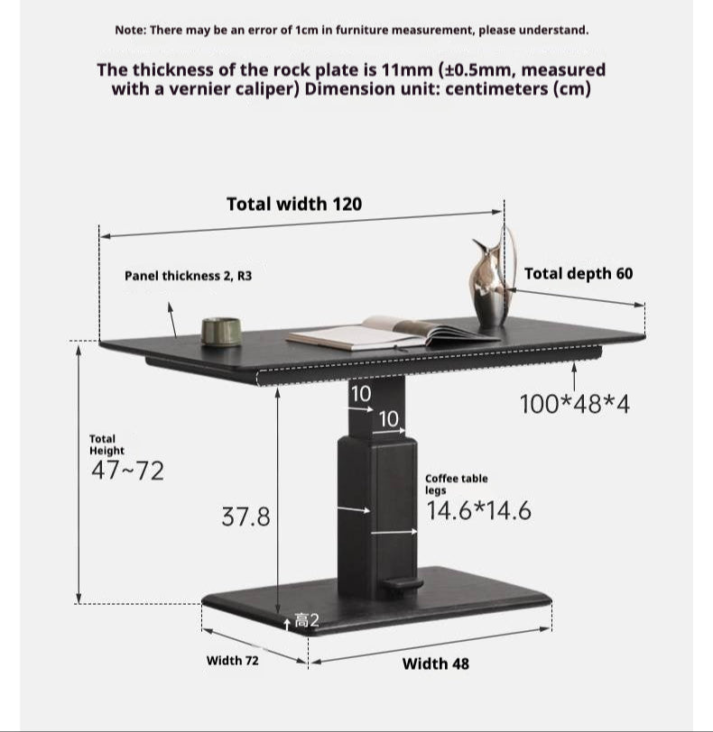 Oak Solid Wood Elevating Coffee Table