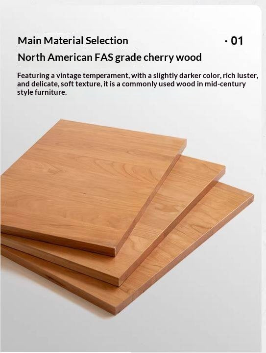 Cherry Solid Wood Retro Storage Side Cabinet.