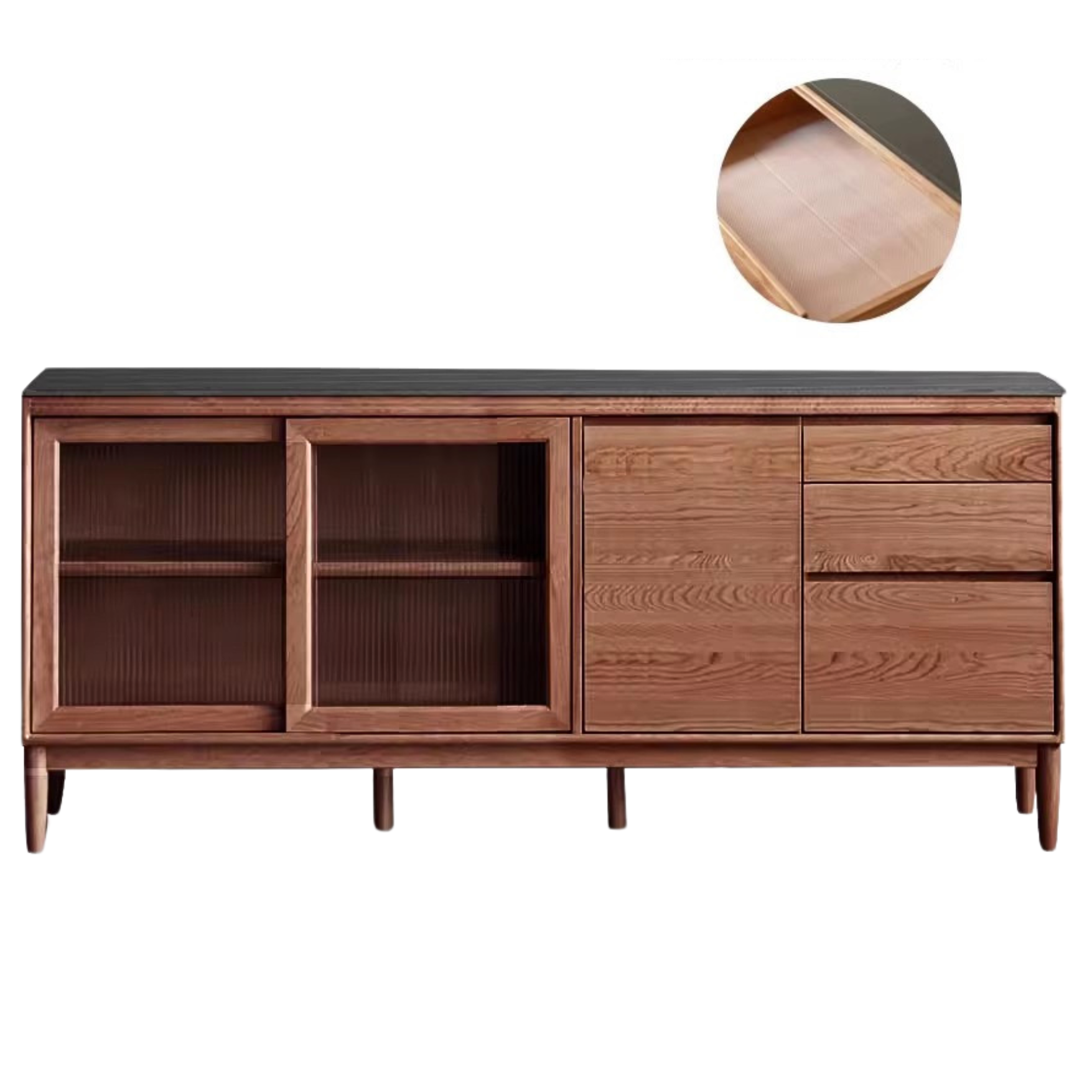 Oak, Ash Solid Wood Large Capacity Storage Sideboard