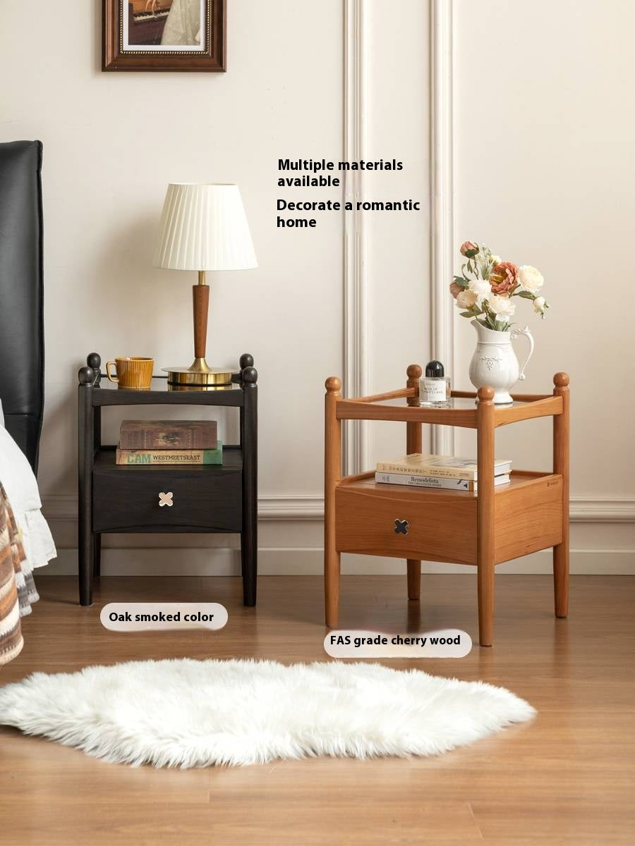 Black Walnut Solid Wood Italian Light Luxury Nightstand