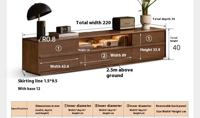 Black Walnut Solid Wood TV Stand.