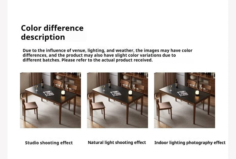 Oak Solid Wood Modern Minimalist Rock Plate Dining Table