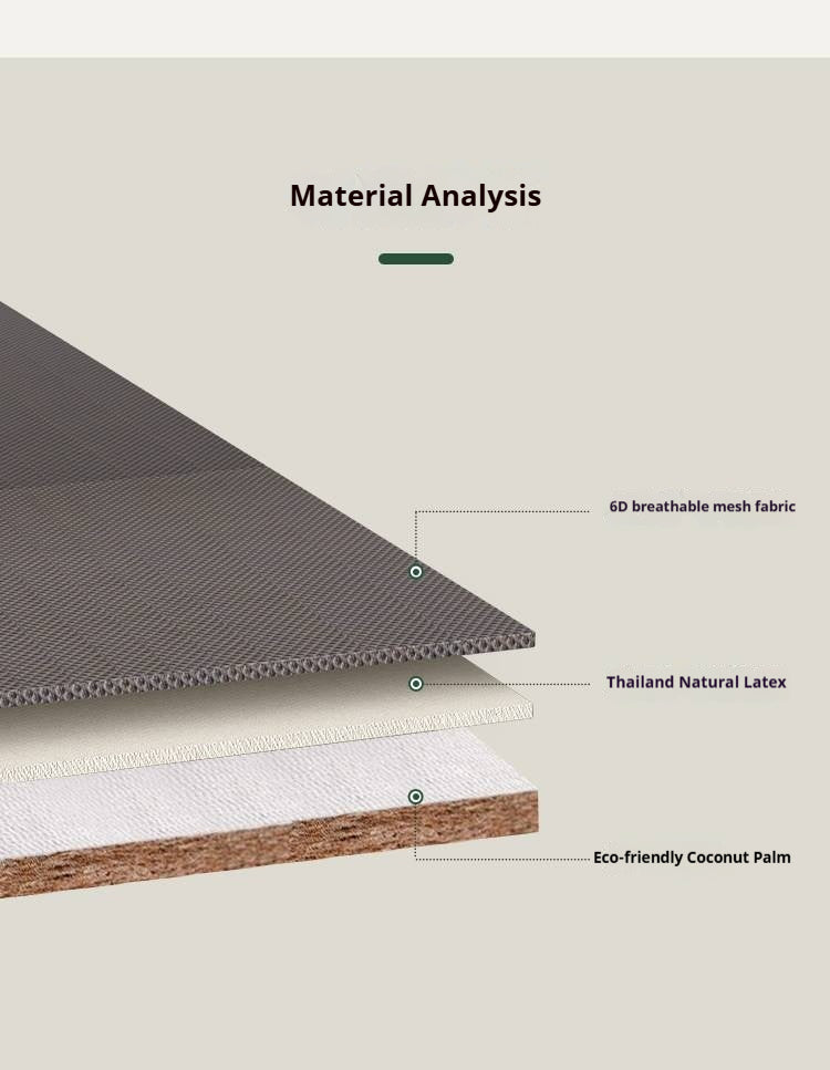 Zero-Glue Coconut Fiber Lumbar Support Firm Mattress — Removable, Washable, Latex Thin Mattress