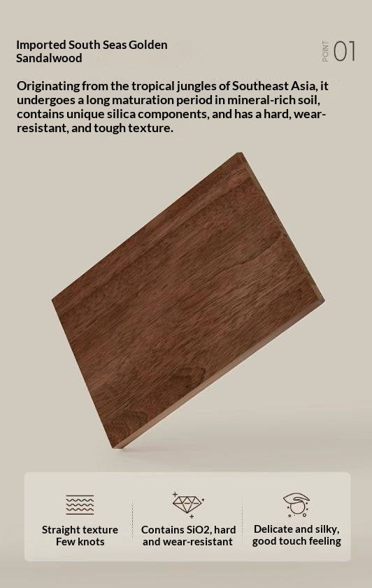 Sandalwood Solid Wood Italian Style Light Luxury Rock Board Side Table