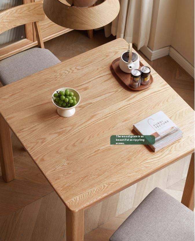 Solid Rubberwood, Oak Solid Wood Square Dining Table