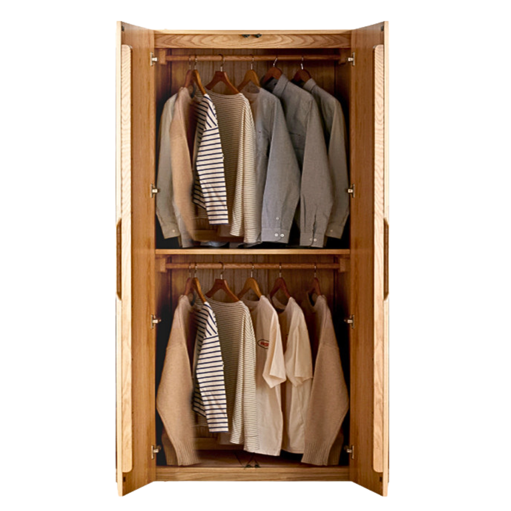 Oak Solid Wood Nordic Wardrobe.