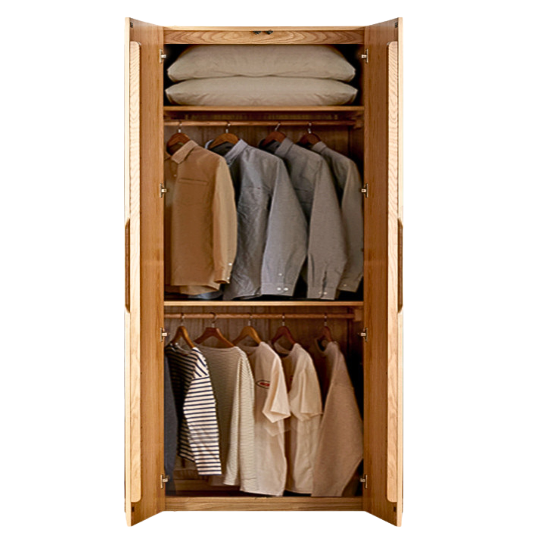 Oak Solid Wood Nordic Wardrobe.