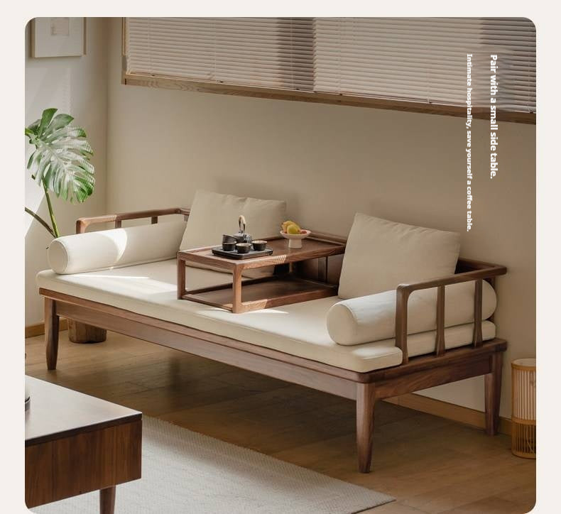 Black Walnut , Oak, Sandalwood Solid Wood Winter and Summer Dual-use Sofa