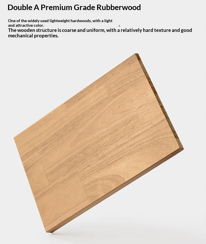 Rubberwood Solid Wood Bed — Modern Minimalist Black Design with Soft Headboard