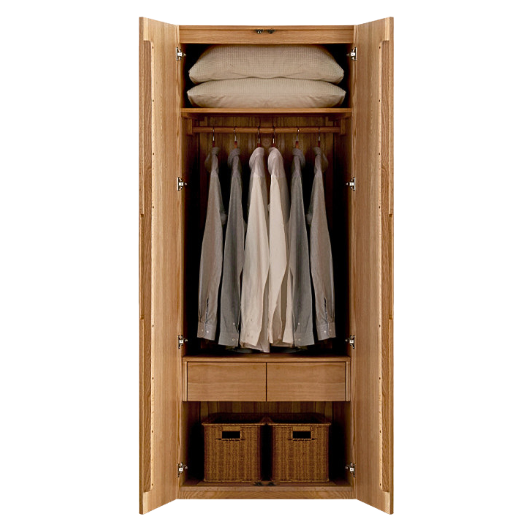 Oak Solid Wood Nordic Wardrobe.
