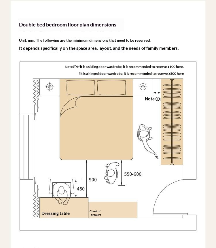 Poplar Solid Wood Platform Bed — No Headboard, Vintage Bauhaus Edge Style