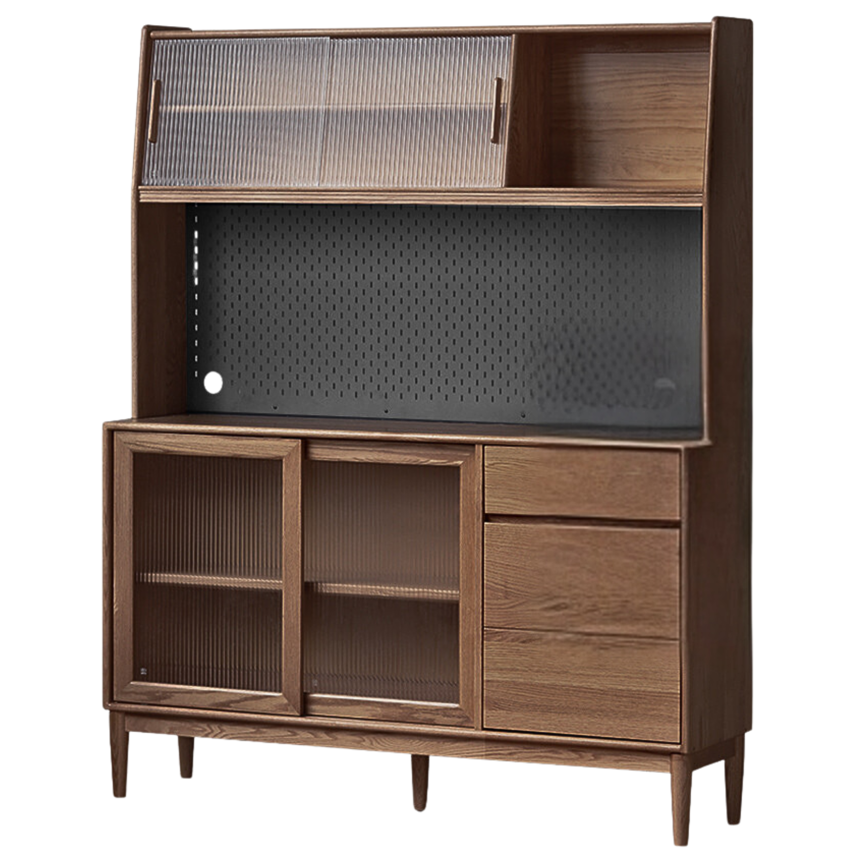 Oak Solid Wood Modern Dining Sideboard Against The Wall