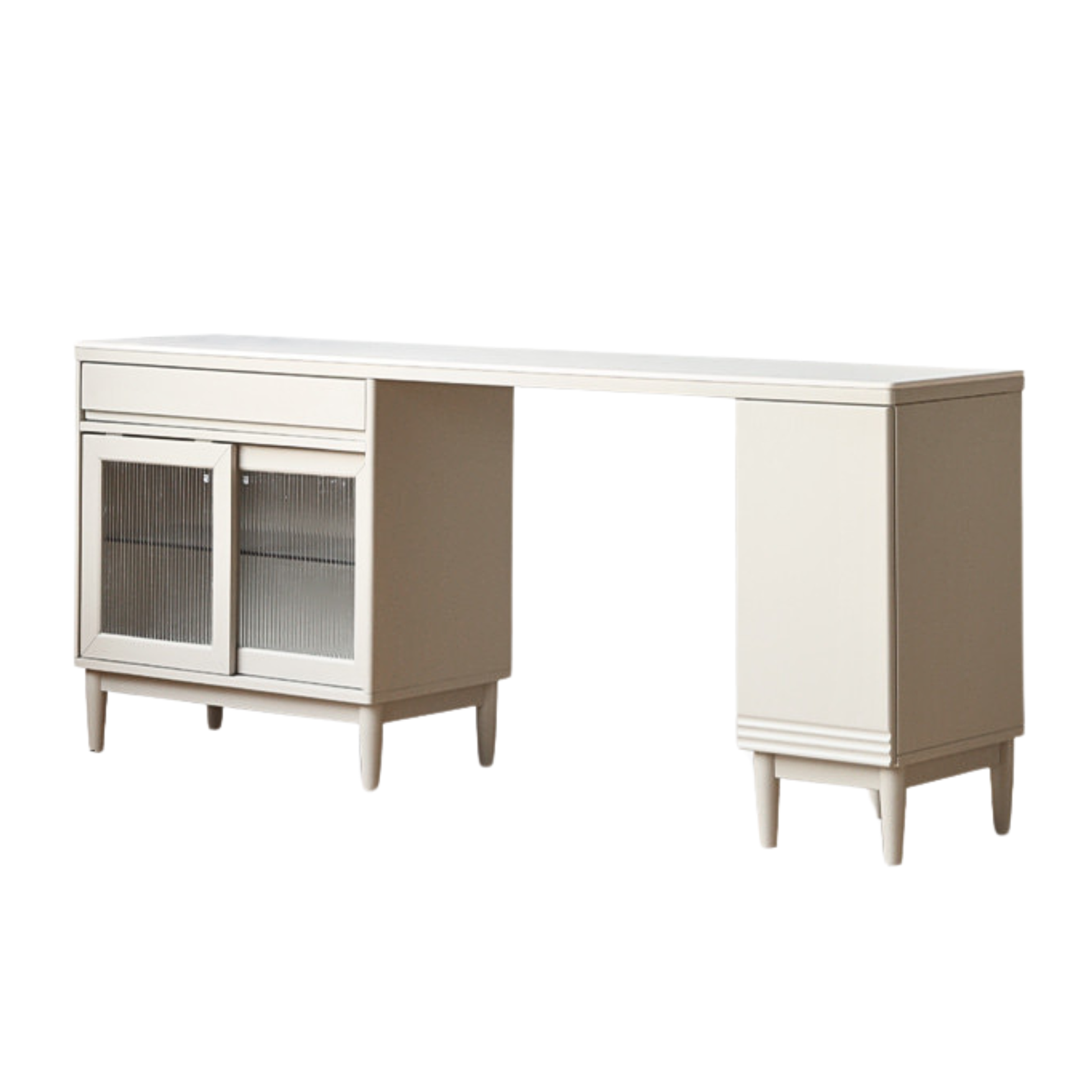 Poplar Solid Wood Light Luxury Rock Plate Dining Sideboard