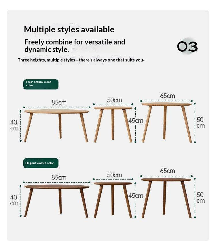 Rubberwood, Oak Solid Wood Walnut Color Side Table