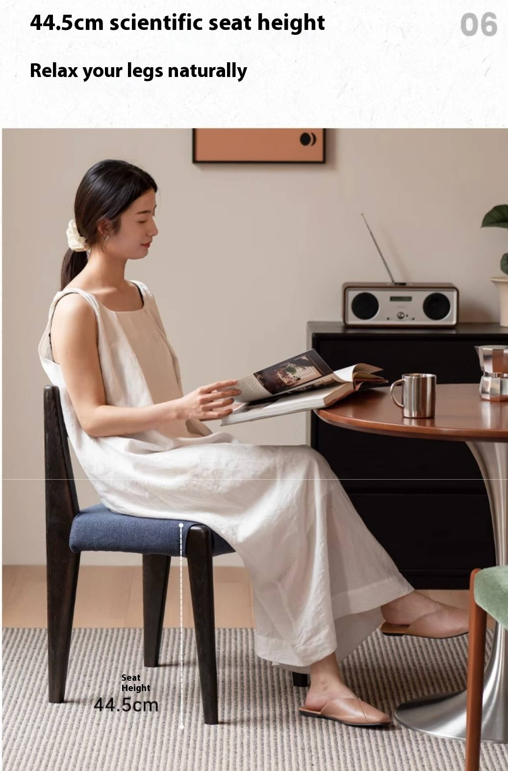 Set 4 pcs Beech, Oak Solid Wood Retro Style Dining Chair.