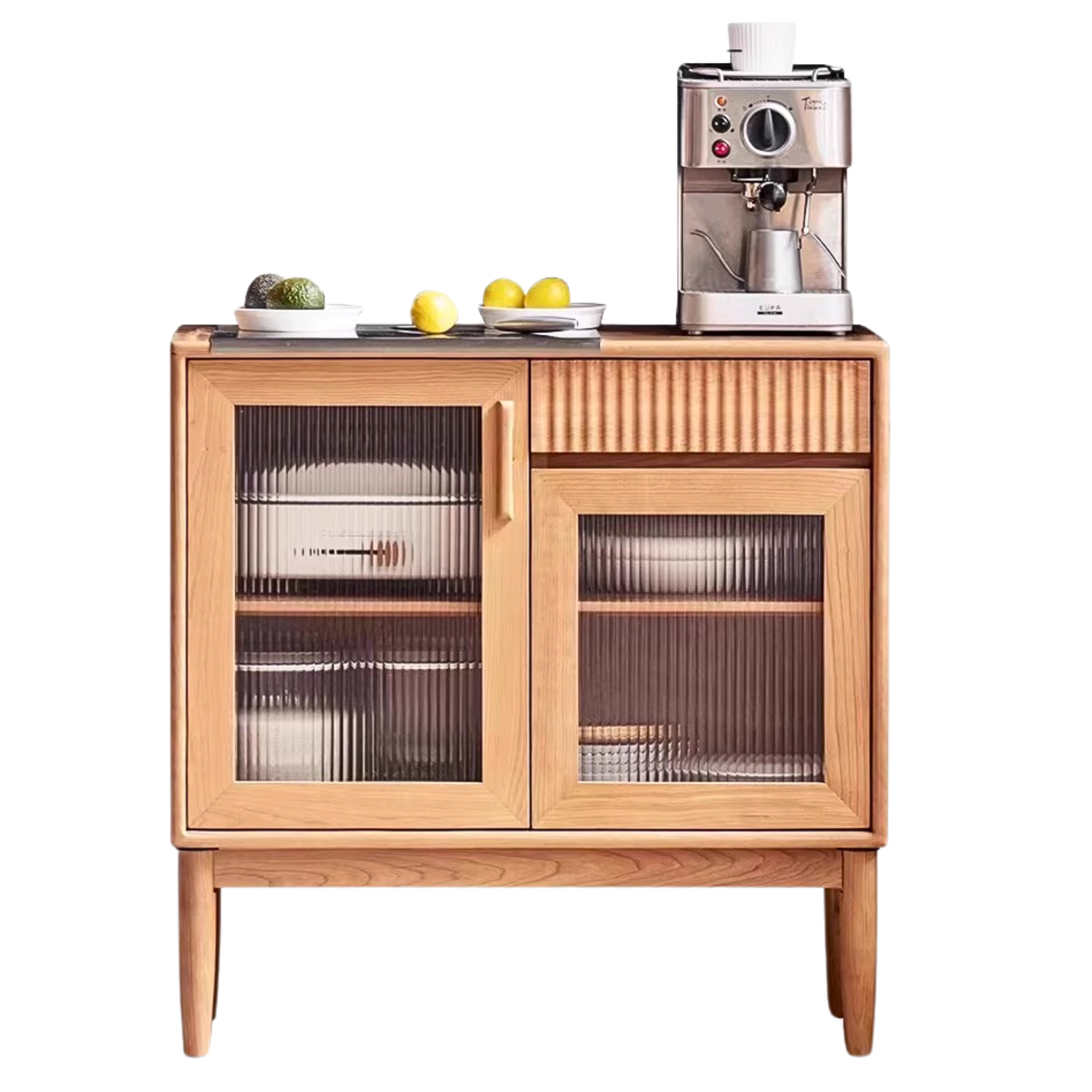 Cherry, Oak, Black Walnut Solid Wood Retro Dining Sideboard