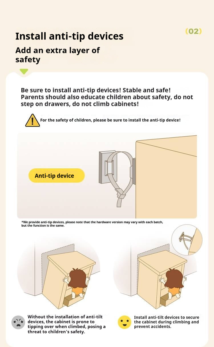 Beech Solid Wood Children's Chest of Drawers