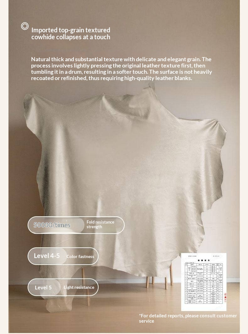 Oak,Rubber Wood Solid Wood Cream Suspended Genuine Leather Technology Fabric Soft Wrapped Bed
