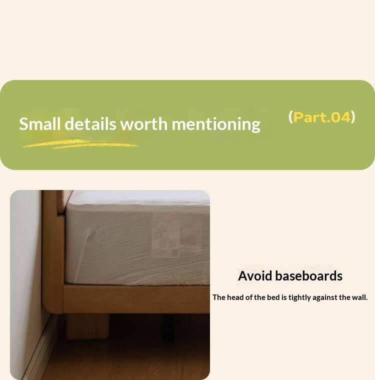 Beech Solid Wood Kids Platform Bed with Rounded Headboard
