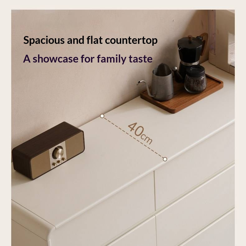 Tulipwood Solid Wood, Solid Rubberwood Milky Cream Style Chest of Drawers