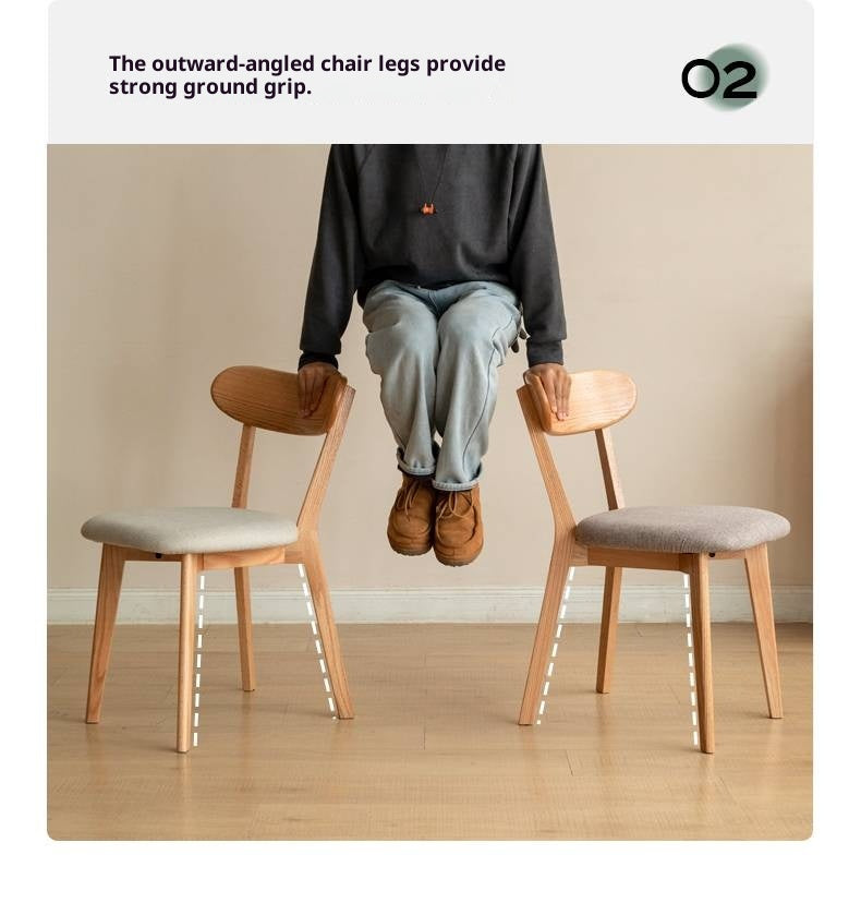 Oak Solid Wood Backrest Dining Chair.