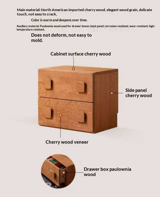 Cherry Solid Wood TV Stand with Multi-Functional Storage Modules