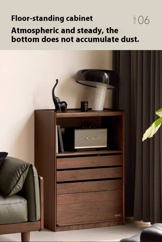 Black Walnut Solid Wood Side Cabinet