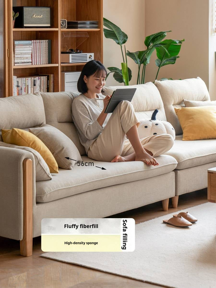 Ash Solid Wood Modern Corner-Style Fabric Sofa