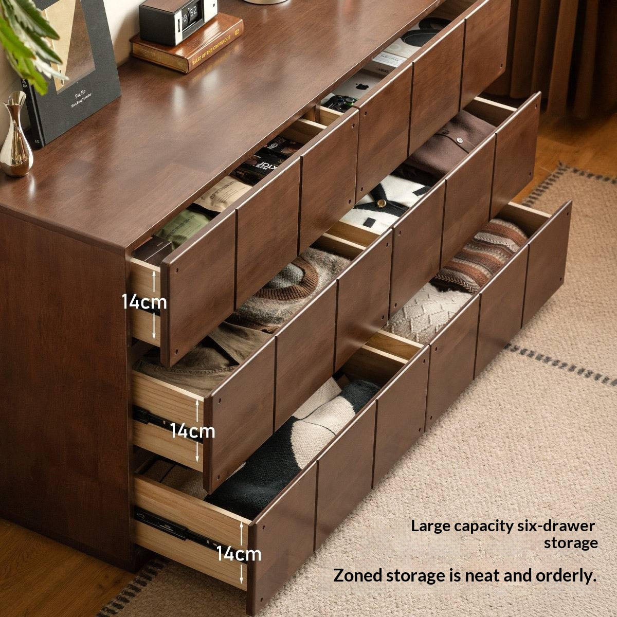 Solid RubberWood Grid Panel Dresser