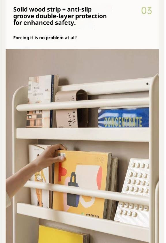 Solid RubberWood Cream Style Corner Bookshelf
