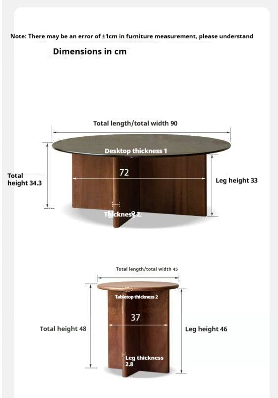 Black Walnut Combination Round Coffee Table