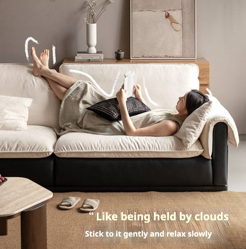 Chenille & Eco-Cloud Leather Sofa