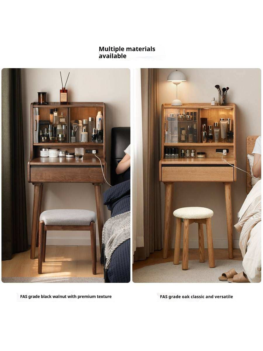 Ash Solid Wood Lighted Vanity Table.