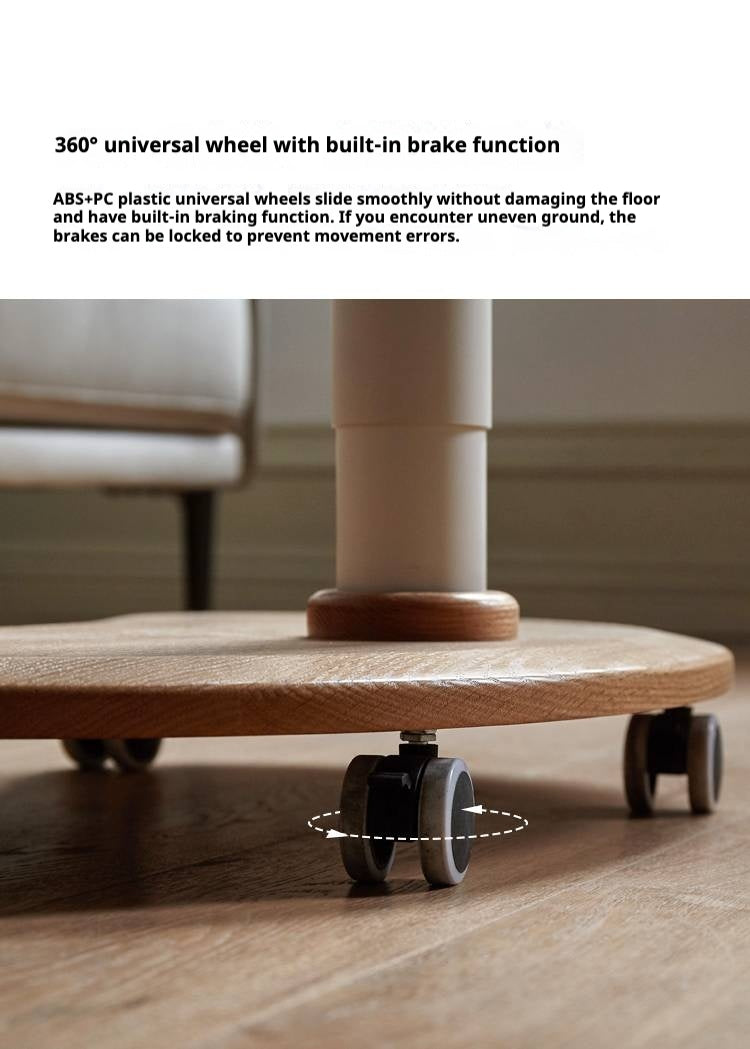 Oak Solid Wood Mobile Standing Desk